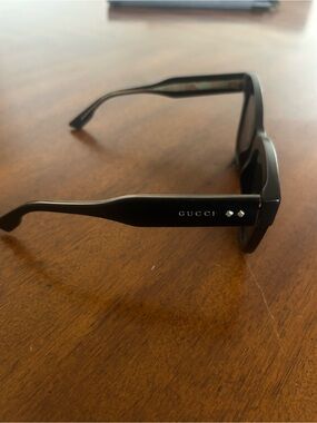 Gucci Black Square-Frame Sunglasses with Silver Accents